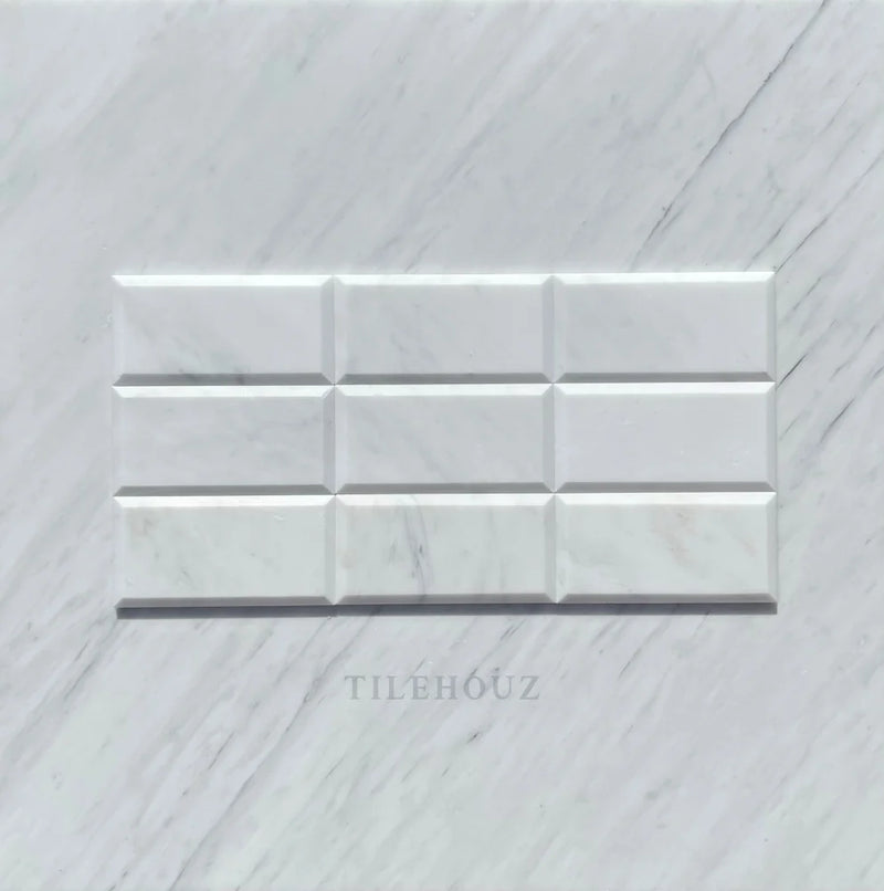Asian Statuary 3X6 Deep-Beveled Tile Polished&Honed Marble