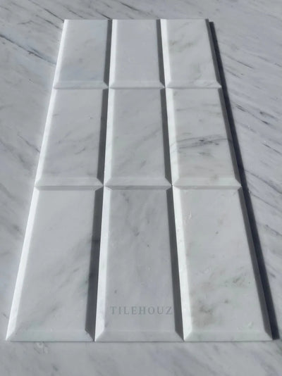 Asian Statuary 3X6 Deep-Beveled Tile Polished&Honed Marble