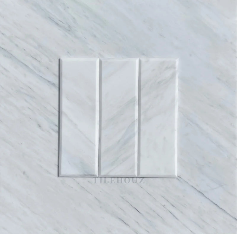 Asian Statuary 4X12 Deep-Beveled Tile Polished&Honed Marble