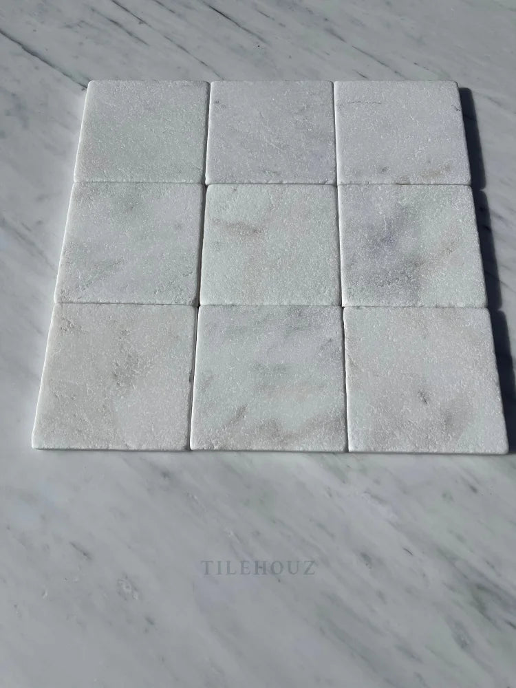 Asian Statuary 4X4 Tumbled Tile Marble