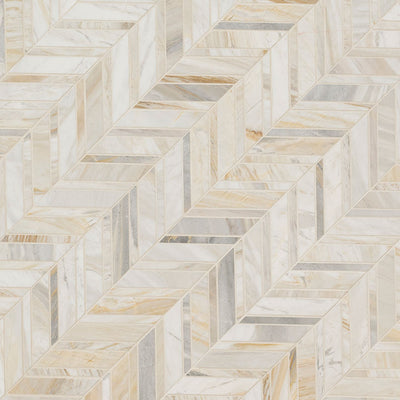 ATHENA GOLD MARBLE CHEVRON PATTERN HONED MOSAIC