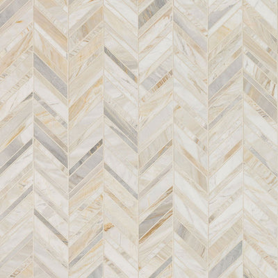 ATHENA GOLD MARBLE CHEVRON PATTERN HONED MOSAIC