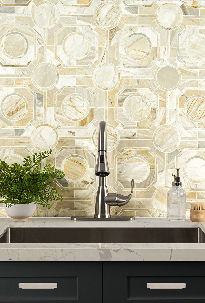 ATHENA GOLD MARBLE REGENCY POLISHED MOSAIC