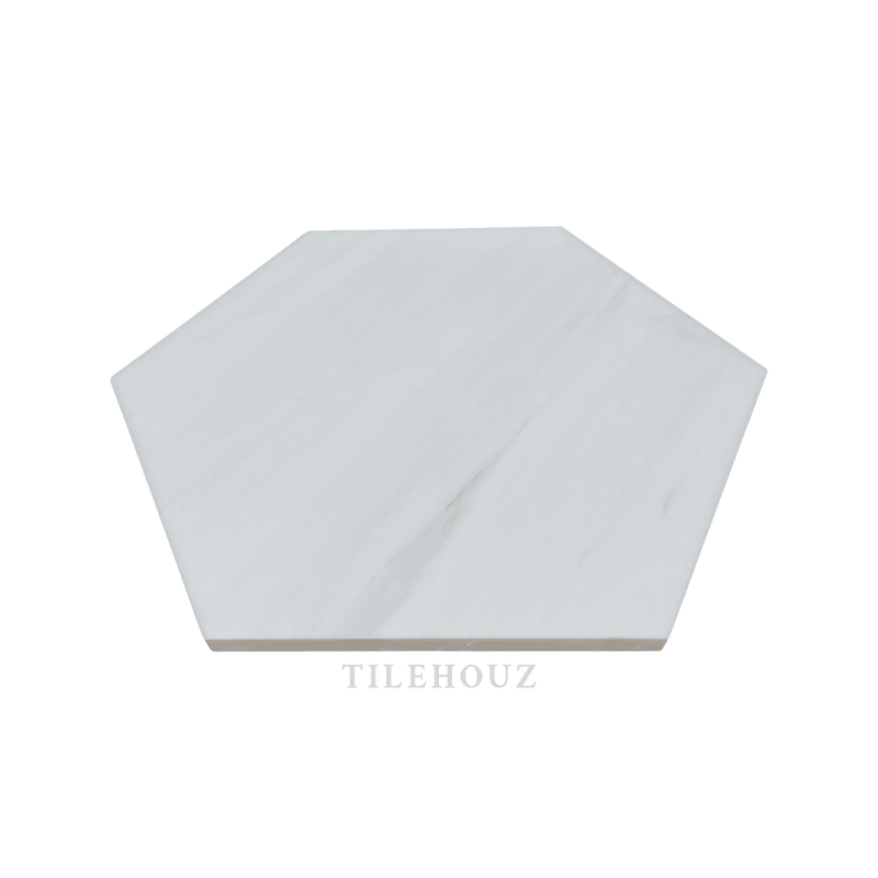 White Dolomite (Bianco Dolomiti) 10 Hexagon Tile Polished/honed