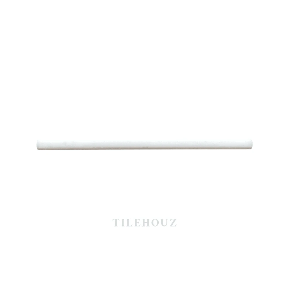 Bianco Dolomite 1/2x12 pencil liner, polished/honed marble; Tilehouz wall tile