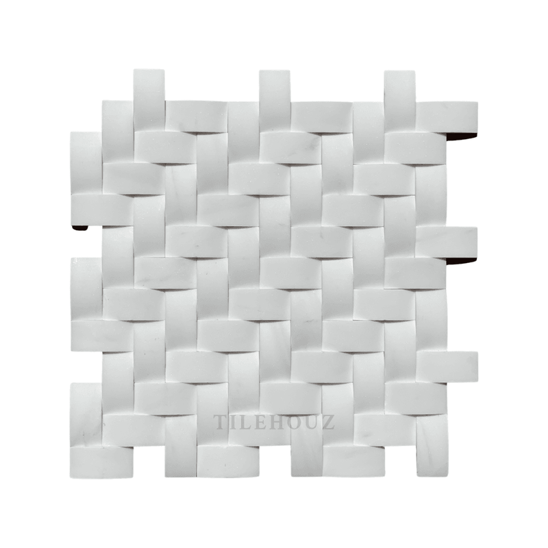 White Dolomite (Bianco Dolomiti) 1X2 Arched Herringbone Mosaic Polished/honed
