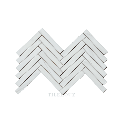 White Dolomite (Bianco Dolomiti) 1X6 Herringbone Mosaic Polished/honed