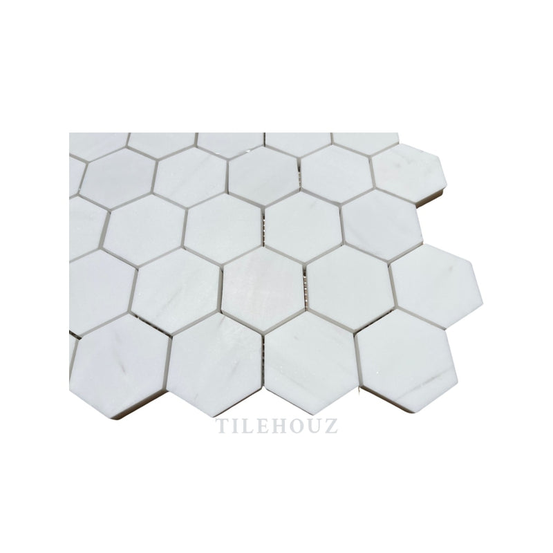 White Dolomite (Bianco Dolomiti) 2 Hexagon Mosaic Polished/honed