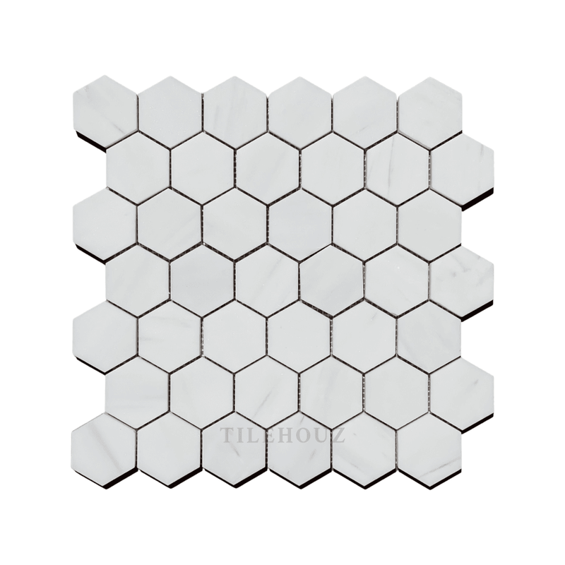 White Dolomite (Bianco Dolomiti) 2 Hexagon Mosaic Polished/honed