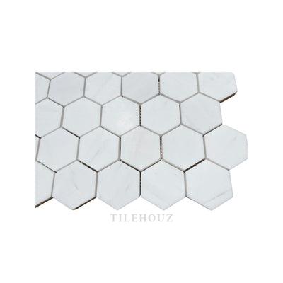 White Dolomite (Bianco Dolomiti) 2 Hexagon Mosaic Polished/honed