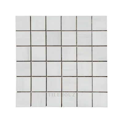 White Dolomite (Bianco Dolomiti) 2X2 Square Mosaic Polished/honed