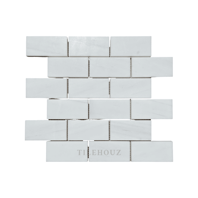 White Dolomite (Bianco Dolomiti) 2X4 Brick Mosaic Polished/honed