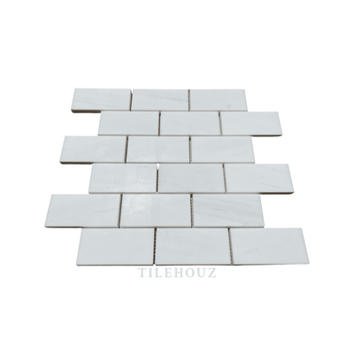 White Dolomite (Bianco Dolomiti) 2X4 Brick Mosaic Polished/honed