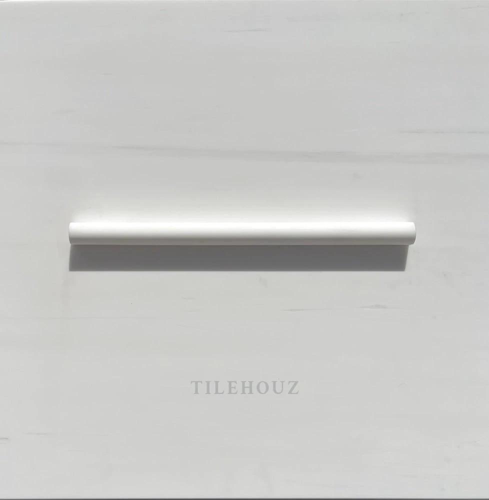 Marble Bianco Dolomite 3/4x12 Bullnose Liner, polished/honed, Tilehouz