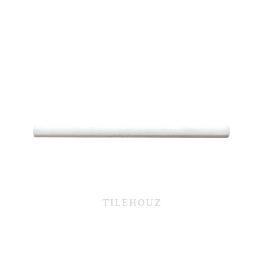 Tilehouz Bianco Dolomite 3/4x12 bullnose liner marble, polished and honed finish
