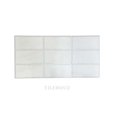 White Dolomite (Bianco Dolomiti) 3X6 Deep Beveled Tile Polished/honed