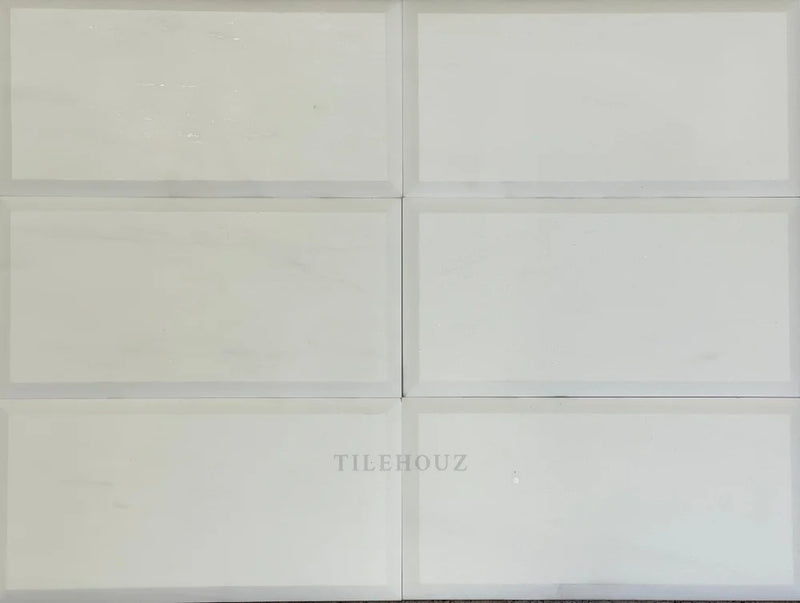 Bianco Dolomite 3X6 Deep Beveled Tile Polished/Honed (Premium) Marble