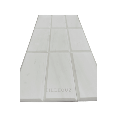 White Dolomite (Bianco Dolomiti) 3X6 Deep Beveled Tile Polished/honed