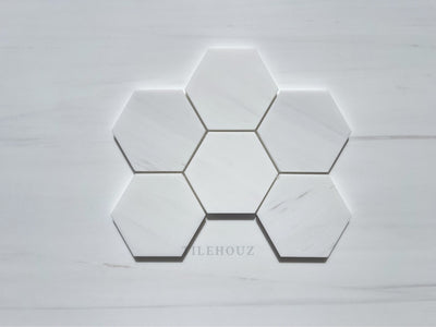 White Dolomite (Bianco Dolomiti) 4 Hexagon Mosaic Polished/honed