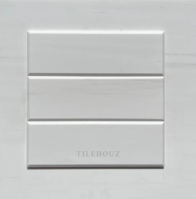 Bianco Dolomite 4X12 Deep Beveled Tile Polished/Honed (Premium) Marble