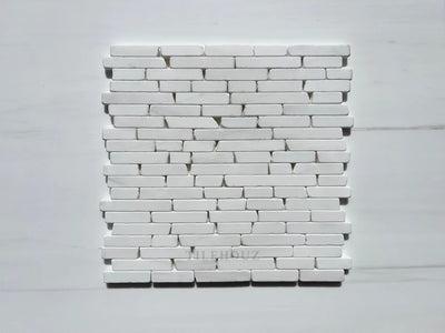 Bianco Dolomite Manhattan/Manhattan/Random Strip Tumbled Mosaic (Premium) Marble