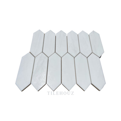 White Dolomite (Bianco Dolomiti) Picket Mosaic Polished/honed