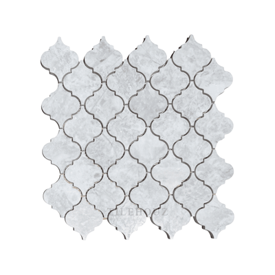 Bianco Grigio Dolomite 3 Arabesque/lantern Leathered Mosaic