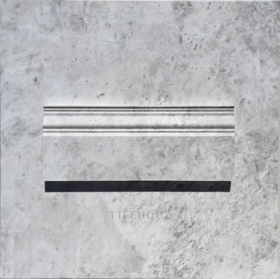 Bianco Gris Dolomite Leathered 4 3/4X12 Baseboard Trim Marble