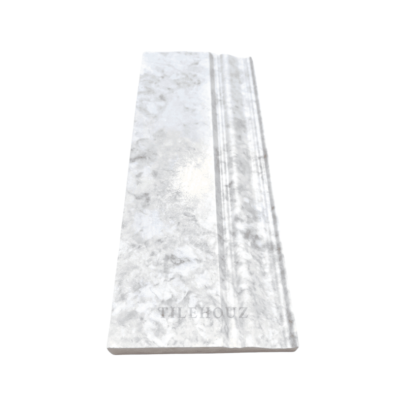 Bianco Grigio Dolomite Leathered 4 3/4X12 Baseboard Trim