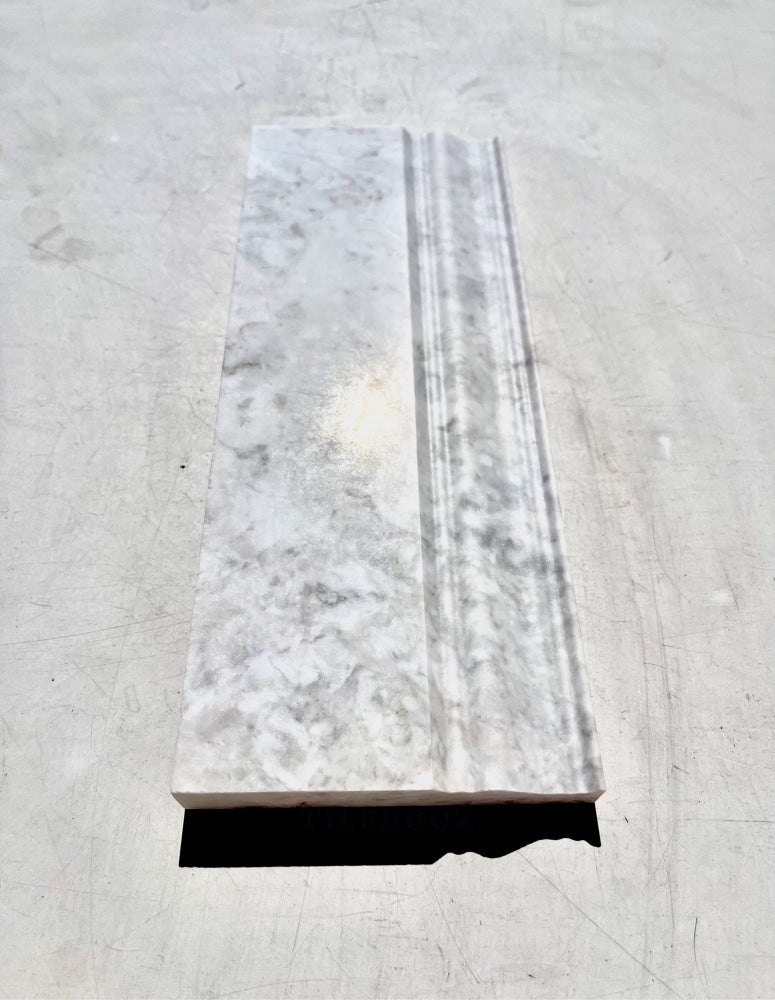 Bianco Grigio Dolomite Leathered 4 3/4X12 Baseboard Trim