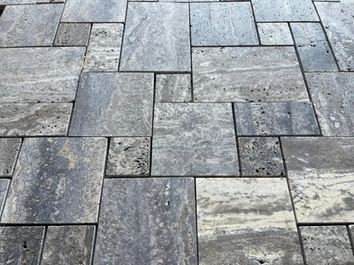Blue Travertine Opus Mini-Pattern (4 Pcs ) Brushed&Semi-Polished