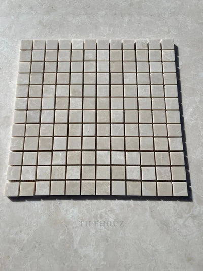 Botticino Beige Marble 1X1 Square Mosaic Polished