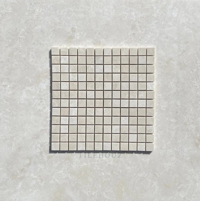 Botticino Beige Marble 1X1 Square Mosaic Polished