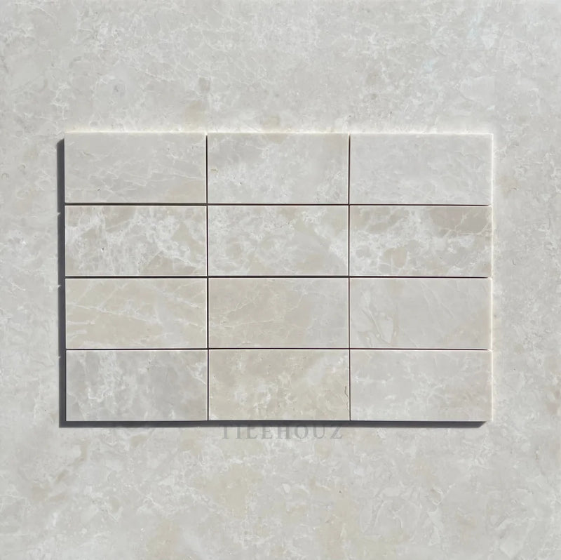 Botticino Beige Marble 3X6 Subway Tile Polished&Honed