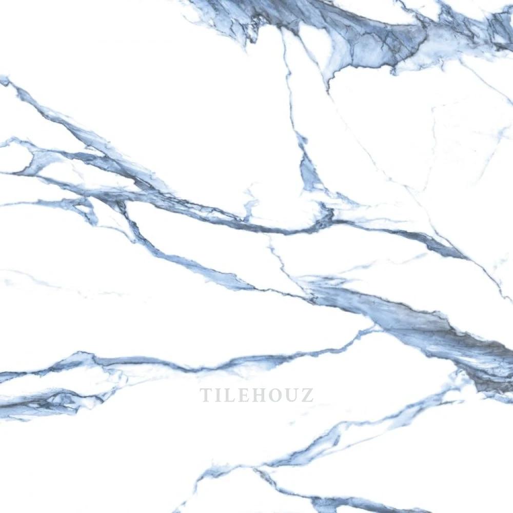 Calacatta Blue polished porcelain tile 48x48 by Tilehouz for walls and ceilings