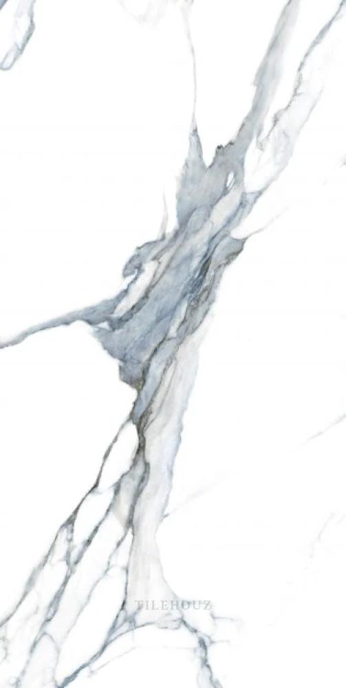 Porcelain tile Calacatta Fantasy Acqua, 24x48, polished, white with blue-gray veining by Tilehouz