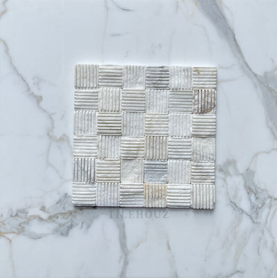 Calacatta Gold Marble 2X2 Textured Mosaic