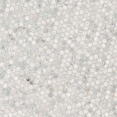 Capri Blue Marble Honed Penny Mosaic