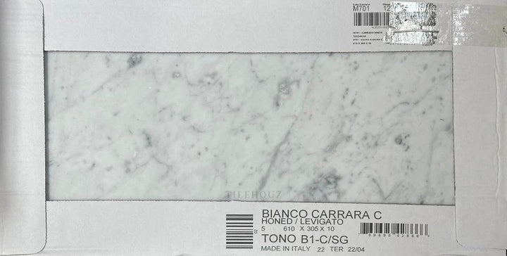 Carrara White Marble 12x24 wall tile, polished &amp; honed, Tilehouz