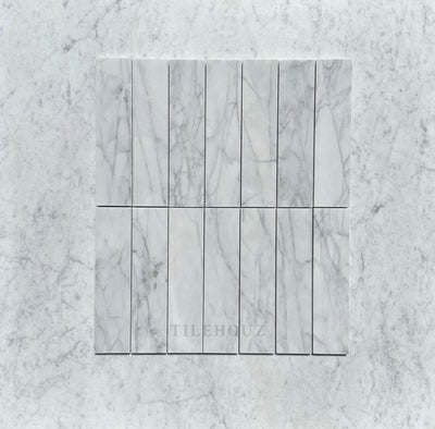 Carrara White Marble 2X8 Tile Polished&Honed