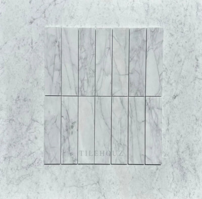 Carrara White Marble 2X8 Tile Polished&Honed