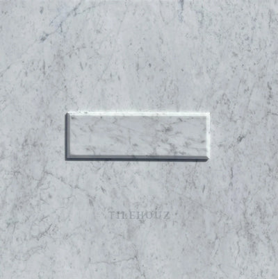 Carrara White Marble 4X12 Deep Beveled Tile Polished&Honed