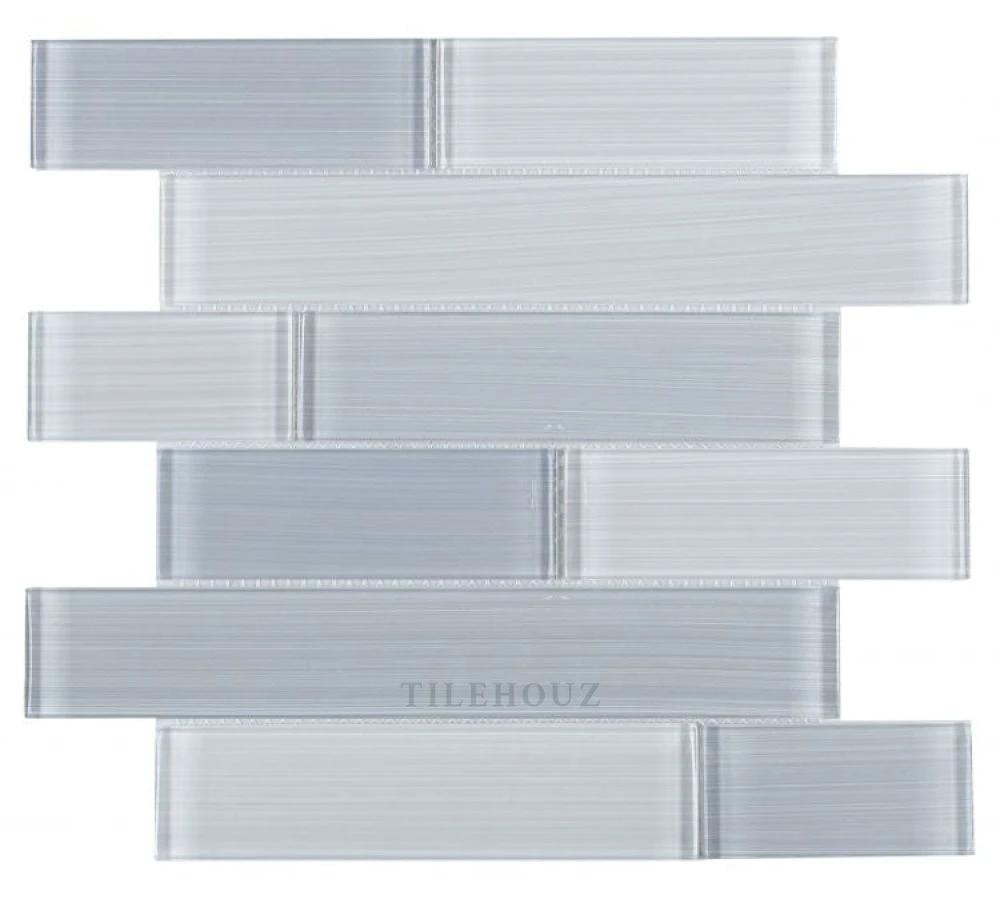 Casale Goose 11.75 x 11.75 glass mosaic tile sheet, polished light grey by Tilehouz
