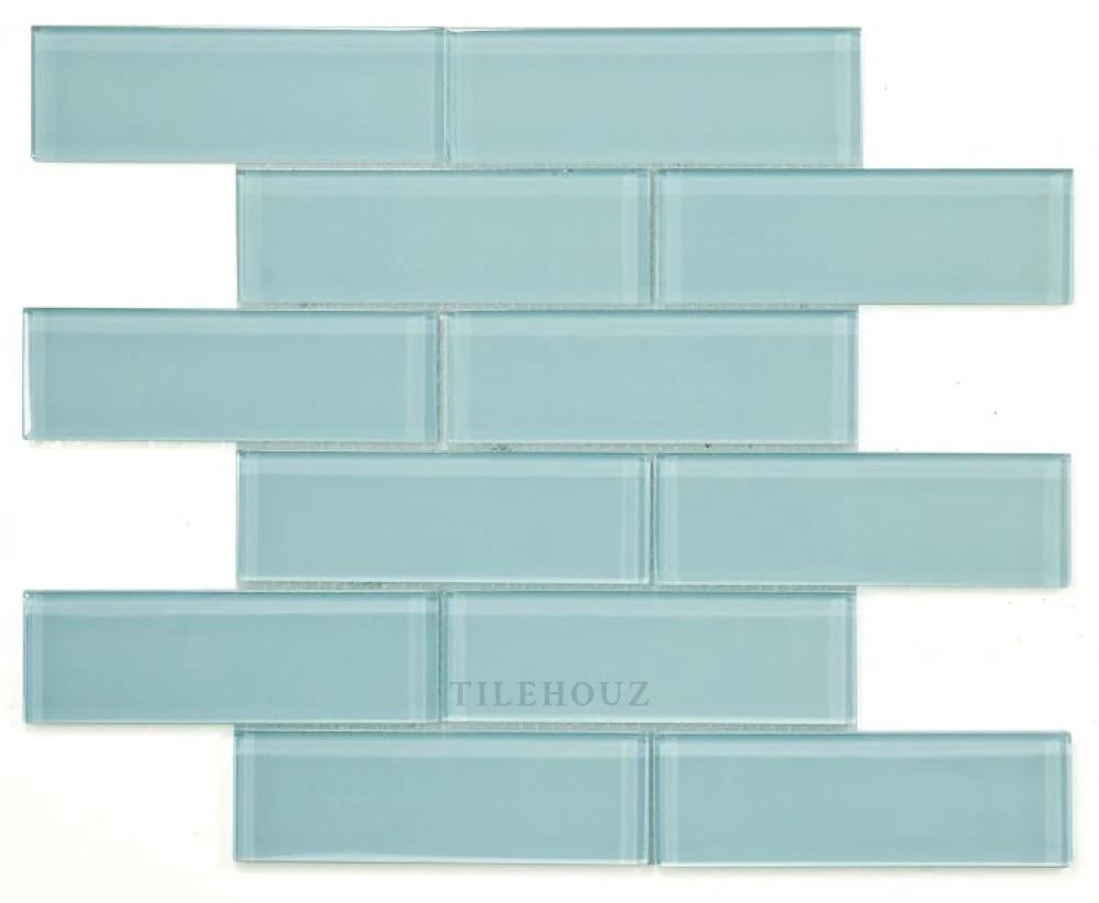 Casale Mint glass mosaic tile sheet by Tilehouz, mint green, 11.75 x 11.75, Wall & Ceiling Tile