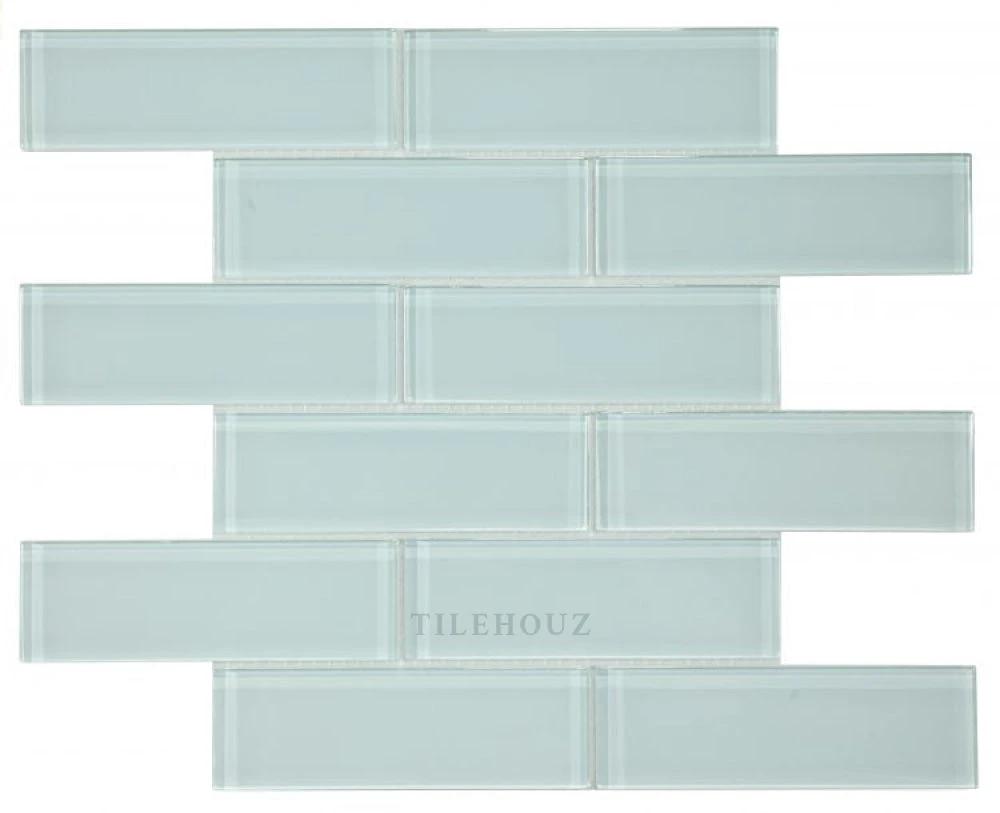Casale Turquoise glass mosaic tile sheet; turquoise glass, 11.75 x 11.75 in, Tilehouz