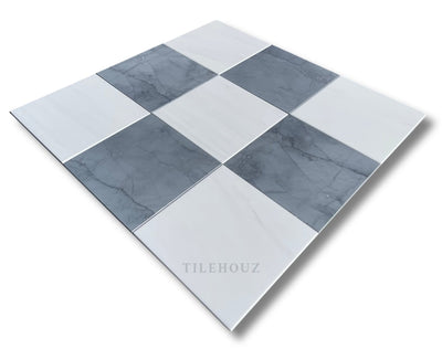 Checkerboard Bardiglio Imperiale & Dolomite Marble