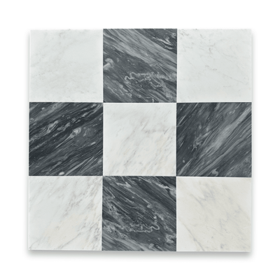 Checkerboard Nuvolato & Asian Statuary Marble