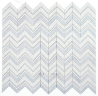 Chevron Crystal Ocean 11.75 X 12.25 Marble