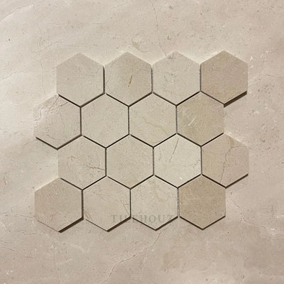 Crema Marfil Marble 3 Hexagon Mosaic Polished/Honed