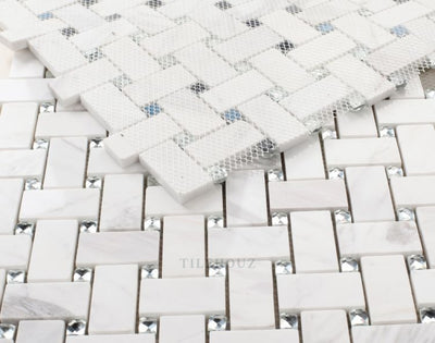 Cross White 12 X Glass Mosaic Tile